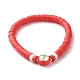 Ensemble de bracelets extensibles de perles heishi en argile polymère et hématite synthétique BJEW-JB07382-9