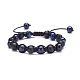 Set di braccialetti di perline intrecciati con pietre rotonde BJEW-JB07260-02-1