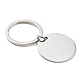 Porte-clés pendentif rond et plat en acier inoxydable KEYC-K018-01P-02-2