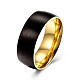 メンズチタンスチールフィンガー指輪  ワイドバンドリング  ゴールドカラー  usサイズ10（19.8mm） RJEW-BB27581-A-10-1