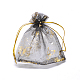 Bolsas de regalo de organza con estampado de oro y mariposa. OP-L006B-02-3