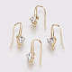 Brass Cubic Zirconia Earring Hooks X-KK-R037-191G