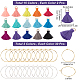 SUNNYCLUE 1 Box 90Pcs Wine Glass Charms Colorful Tassel Drink Charm Markers Wine Tags Glasses Gold Silver Wine Glass Rings for Holiday Birthday Wedding Decorations Party Favors Supplies DIY-SC0018-46-2