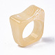 樹脂フィンガー指輪  天然石風  小麦  usサイズ6 3/4(17.1mm) RJEW-N033-010-B02-5