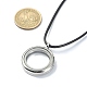 Blank Alloy Photo Frame Living Memory Floating Locket Pendants with Imitation Leather Cord Necklaces NJEW-JN04517-3