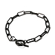 Unisex 304 Stainless Steel Paperclip Chain Bracelets BJEW-H541-03A-EB-1