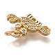 Brass Micro Pave Clear Cubic Zirconia Charms ZIRC-C020-41G-3