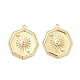 Brass with Micro Pave Clear Cubic Zirconia Pendants KK-B062-05G-3
