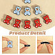 CHGCRAFT 16Pcs 2 Colors Bear with Heart Food Grade Eco-Friendly Silicone Beads SIL-CA0002-91-5
