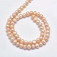 Fili di perle di perle d'acqua dolce coltivate naturali PEAR-F007-48-01-3