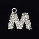 Glittering Polymer Clay with Austrian Crystal Charms Pendants SWARJ-M008-001-M-1