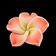 Plumeria hecha a mano de arcilla polimérica flor 3D abalorios CLAY-Q192-30mm-12-1