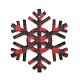 （在庫一掃セール：塗装剥がれ）  ウッドペンダント  壁飾り用  スノーフレーク  暗赤色  81x72x2mm  穴：3mm WOOD-XCP0001-30-3