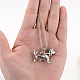 Alloy Dog Cage Pendant Necklace with Synthetic Luminaries Stone LUMI-PW0001-012P-A-5