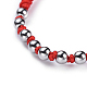 Bracelets de perle tressés en cordon de nylon réglable et ensembles de bagues SJEW-JS01029-4