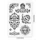 GLOBLELAND Halloween Clear Stamps Skeleton Skull Lace Corner Silicone Clear Stamp Seals for Cards Making DIY Scrapbooking Photo Journal Album Decoration DIY-WH0167-56-903-6