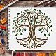 FINGERINSPIRE Tree of Life Pattern Stencils Decoration Template (8x8 inch) Plastic Tree Drawing Painting Stencils Square Reusable Stencils for Painting on Wood DIY-WH0172-391-4