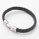 Braided Leather Cord Bracelets BJEW-H109-1-1