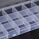 プラスチックグリッドビーズ容器  混合図形  透明  10.85~19.1x6.9~10.3x1.6~3cm  内径：2.5~11x3~18.5のCM CON-XCP0002-28-3
