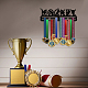 Espositore da parete con porta medaglie in ferro a tema sportivo ODIS-WH0021-641-6