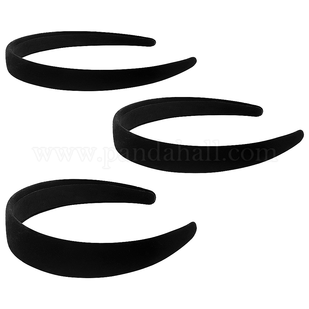 Shop SUPERFINDINGS 12pcs Black Plastic Hair Headband Black Wide Plastic ...